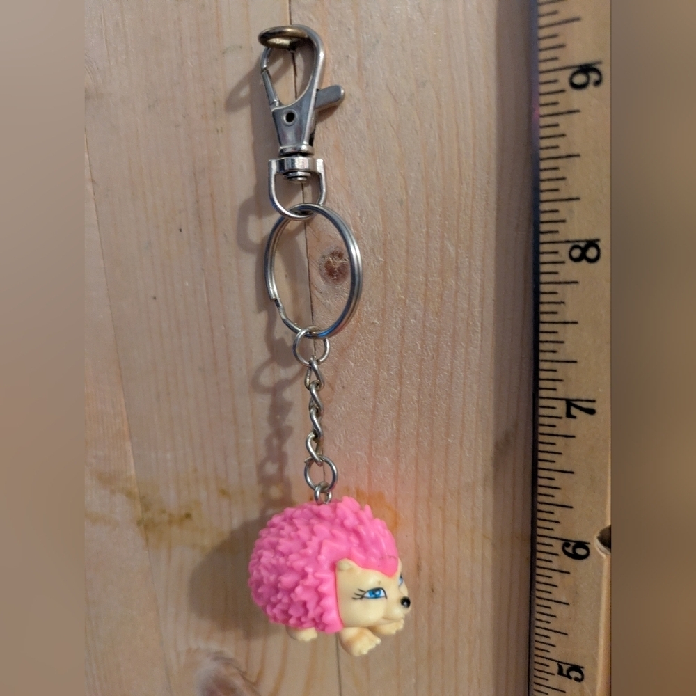 Pink Hedgehog Keychain Handmade